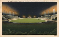 Night turned into day for sporting events at Hershey Stadium Postcard