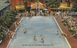 De Soto Pool, De Soto Hotel Savannah, GA Postcard Postcard Postcard