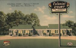 Colonial Court - Highways 71-I65 & 20, North Bolton Ave. Alexandria, LA Postcard Postcard Postcard