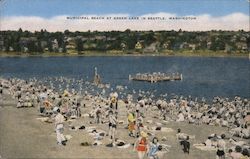 Municipal Beach at Green Lake Seattle, WA Postcard Postcard Postcard