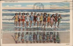 Fourteen Bathing Beauties in the Surf - Have a Swim With Us Swimsuits & Pinup Postcard Postcard Postcard