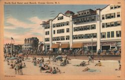 North End Hotel and Beach Postcard