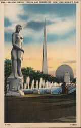 Freedom Statue, Trylon and Presiphere Postcard