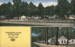 Homewood Manor Motor Court Postcard