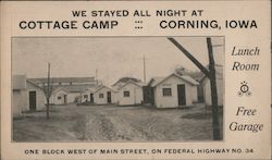 We Stayed All Night at Cottage Camp Postcard