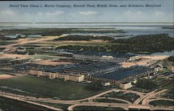 Aerial View Glenn L. Martin Company, Aircraft Plant, Middle River Baltimore, MD Postcard Postcard Postcard