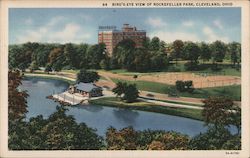 Bird's Eye View of Rockefeller Park Postcard