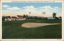 Club House and 18th Green at Westport Inn Country Club New York Postcard Postcard Postcard