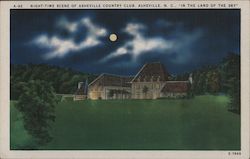 Night Time Scene of Asheville Country Club - In the Land of the Sky North Carolina Postcard Postcard Postcard