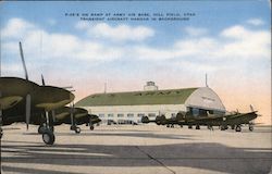 P-38's on Ramp at Army Air Base, Transient Aircraft Hangar Hill Air Force Base, UT Postcard Postcard Postcard