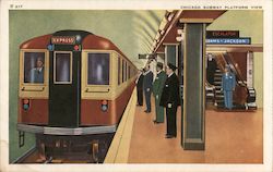 Chicago Subway Platform View Illinois Postcard Postcard Postcard