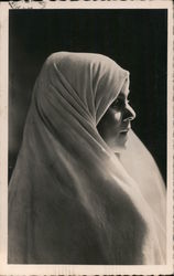 A Woman Wearing a Hair Cover Arab Postcard Postcard Postcard