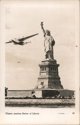 Clipper Passing Statue of Liberty Postcard