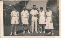 Snapshot of People Ready to Play Tennis Postcard