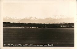 Olympic Mts. and Puget Sound as seen from Seattle Washington Postcard Postcard Postcard