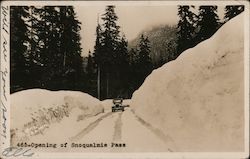 Opening of Snoqualmie Pass Postcard