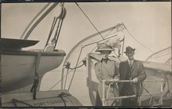 Unidentified Couple on a Boat Marked Port Townsend Postcard