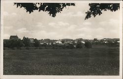 View of Town From Field Postcard