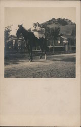 Three Girls on Horse Postcard