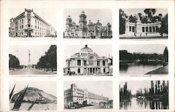 Assorted sites in Mexico City Postcard