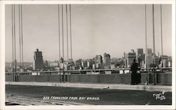 San Francisco From Bay Bridge California Postcard Postcard Postcard