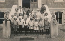 School Students Posing in Front of School School and Class Photos Postcard Postcard Postcard