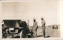 Two Men Standing Beside an Old Fashioned Car New Mexico Cars Postcard Postcard Postcard