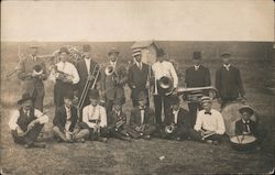 Group of Men with Musical Instruments Pigeon Falls, WI Postcard Postcard Postcard