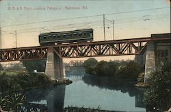 WB & A Electric Crossing Patapsco Baltimore, MD Postcard Postcard Postcard