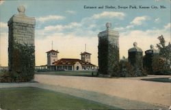 Entrance and Shelter, Swope Park Postcard