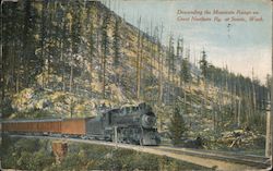 Descending the Mountain Range on Great Northern Railway at Scenic Washington Postcard Postcard Postcard