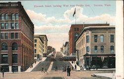 Eleventh Street, looking West from Pacific Avenue Tacoma, WA Postcard Postcard Postcard