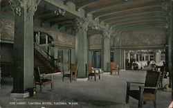 The Lobby - Tacoma Hotel Postcard