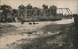 Bridge Over River Brown Deer, WI Postcard Postcard Postcard