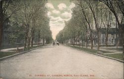 Farwell St., Looking North Eau Claire, WI Postcard Postcard Postcard