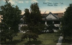 Rear View of Country Club Racine, WI Postcard Postcard Postcard