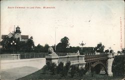 South Entrance to Lake Park Postcard