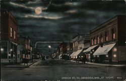 Oregon Street at Night Postcard