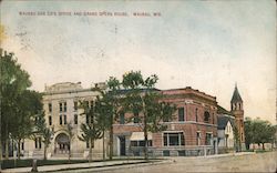 Wausau Gas Company's Office and Grand Opera House Wisconsin Postcard Postcard Postcard