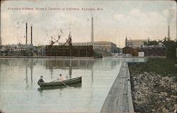 Kenosha Harbor, Allen's Tannery in Distance Wisconsin Postcard Postcard Postcard