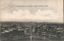 Looking West from State Capitol Madison, WI Postcard Postcard Postcard