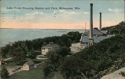 Lake Front Pumping Station and Park Milwaukee, WI Postcard Postcard Postcard