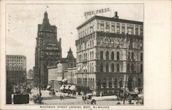 Wisconsin Street looking West Milwaukee, WI Postcard Postcard Postcard