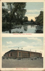 Lindwurm Park View & Milwaukee Auditorium Postcard