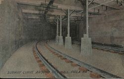 Subway Curve around City Hall Postcard