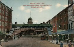 Market Street Loop, showing Pennsylvania Railroad Ferries Postcard