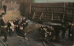 Miners Ascending from Coal Shaft Postcard