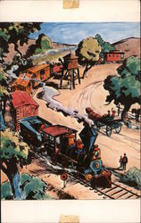 The Santa Fe and Disneyland Railroad Postcard