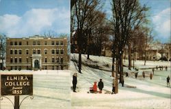 Winter Time, Elmira College Campus New York Postcard Postcard Postcard