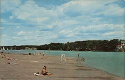 Lake Quinsigamond Park Beach Postcard